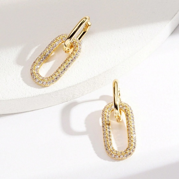 💛 Chain Link Hoop Earrings - Picture 4 of 4